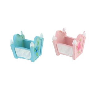 Decoración de pastel nacimiento - Cuna - Rosa/Azul (2 uds.)