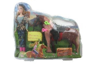 Muñeca con Caballo Set de Juguete