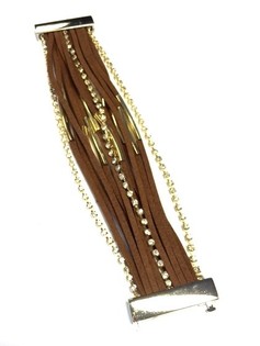 Pulsera de Estilo Ibiza Marrón/Dorado (1 ud)