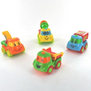 Coches de Construcción Fricción Pull Back 8 cm (12 uds.)